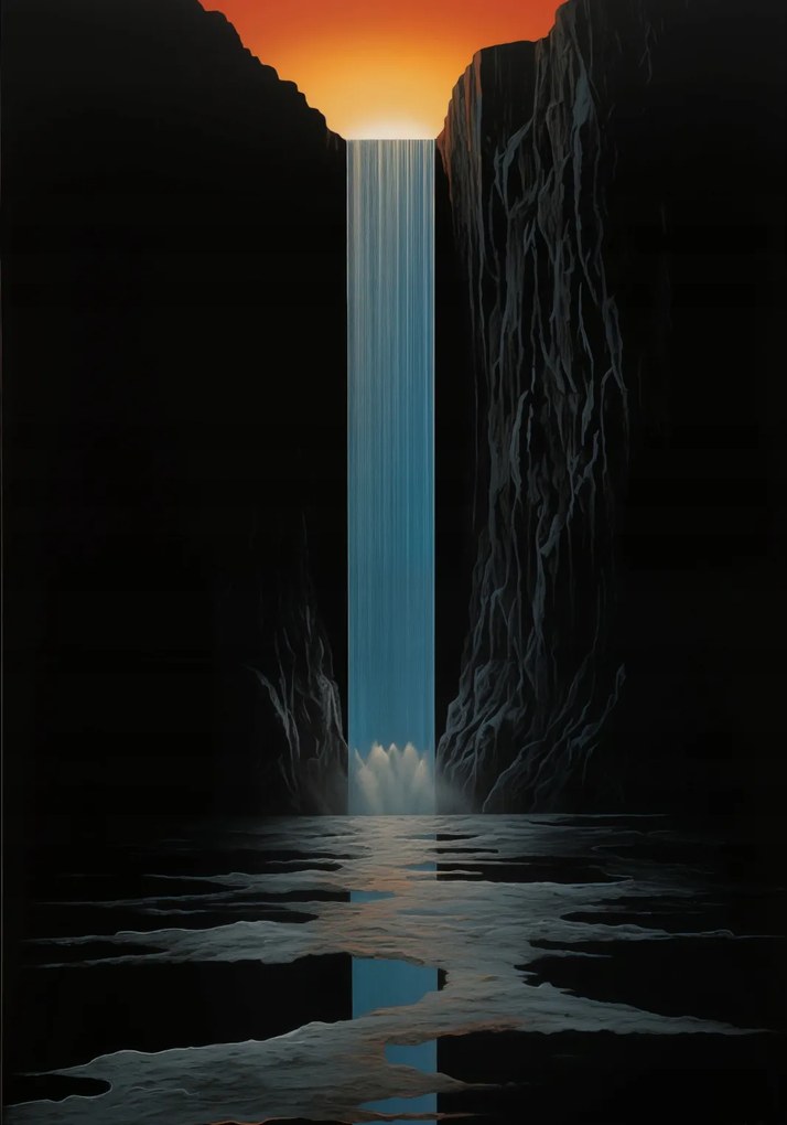 Poszter 70x100cm Fény vízesés