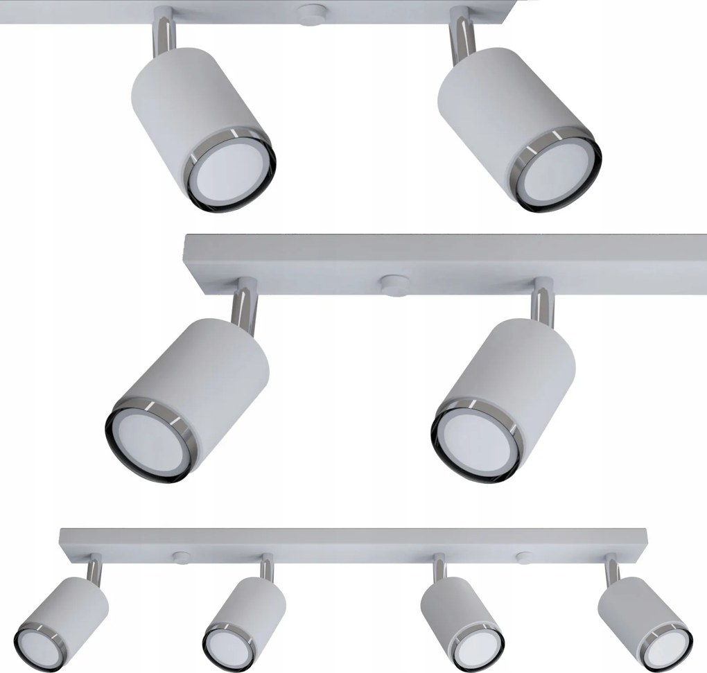 Plafon Új Idun fém függőlámpa 4 fénypont fehér ezüst 40W