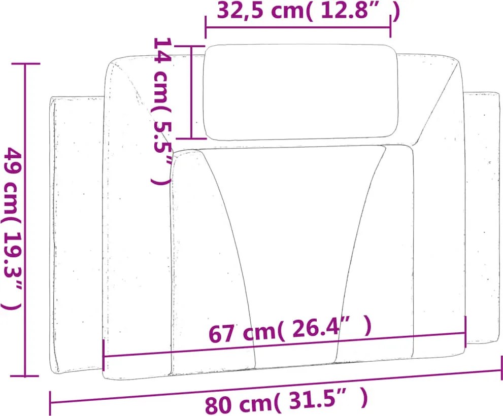 fekete műbőr fejtámla párna Viana 80 cm