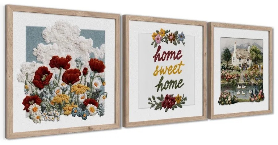 Kép szett 3 db-os 30x30 cm Sweet Home – Styler