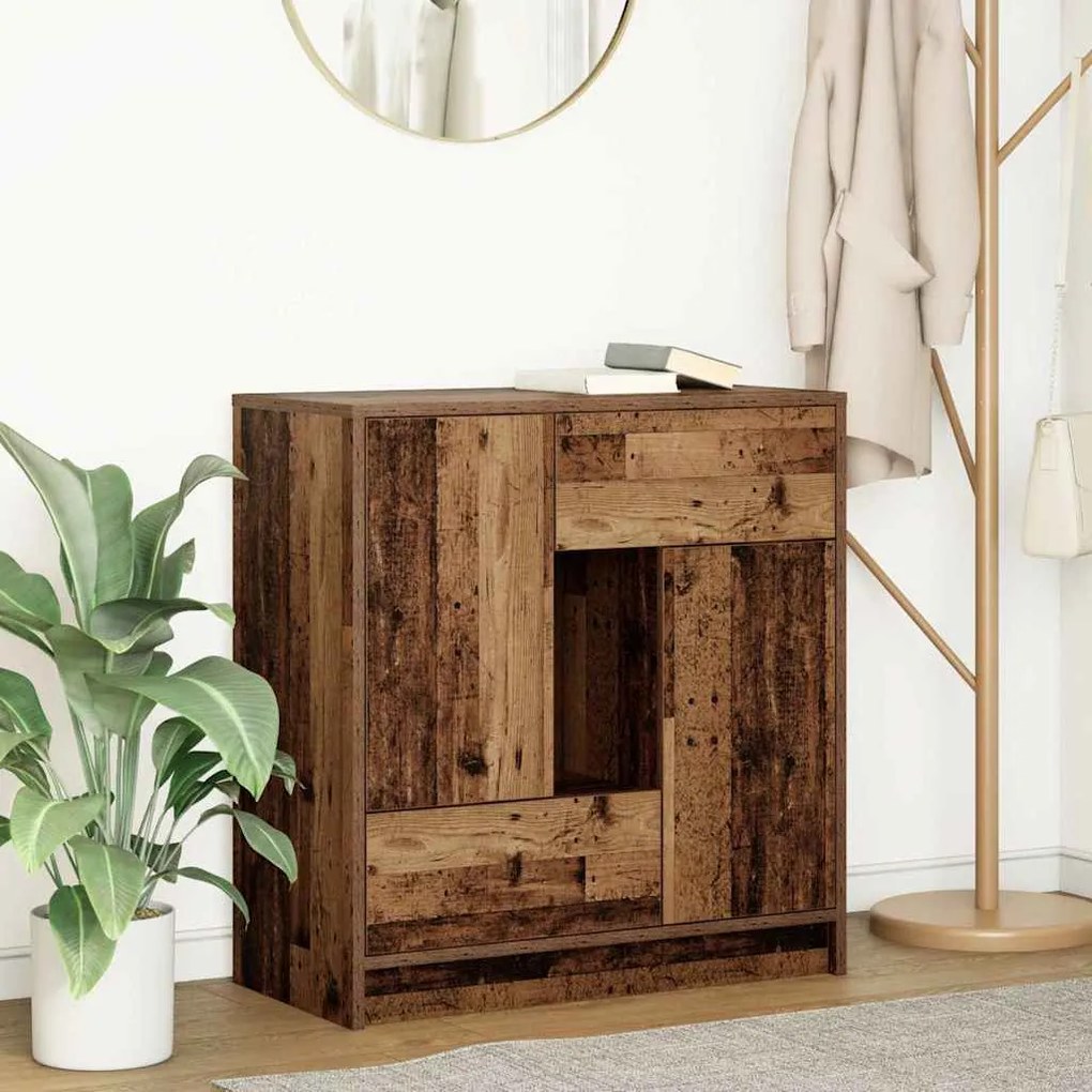 antik fa komód fiókokkal és ajtókkal 70,5x34x74,5 cm