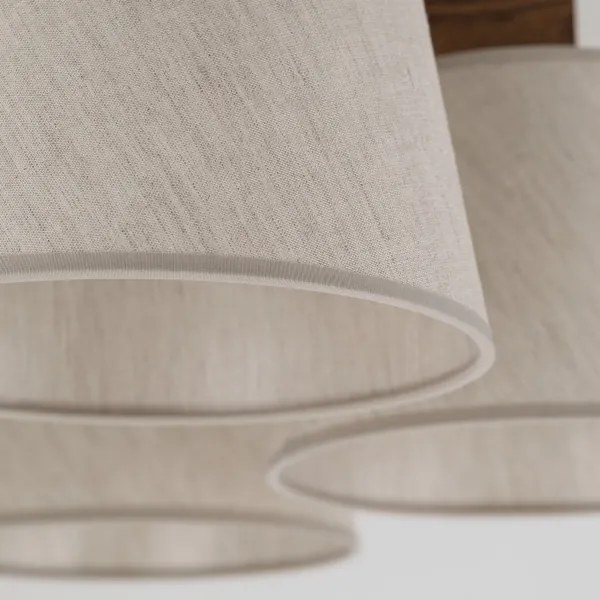 Brilagi - Felületre szerelt csillár LATTE 5xE27/15W/230V fenyő/krémszínű