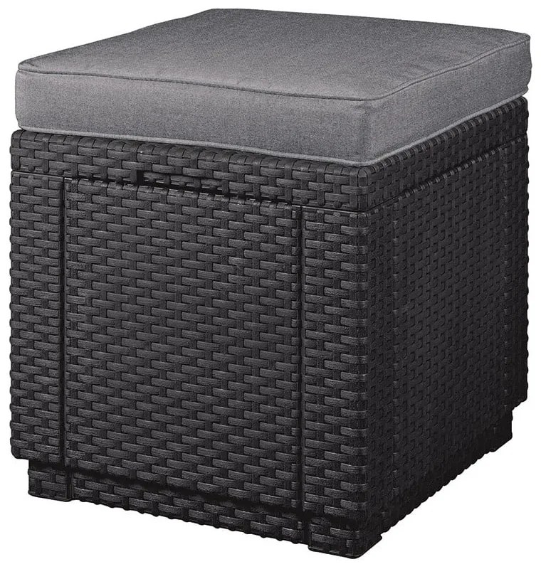 Sötétszürke kerti puff Cube – Keter