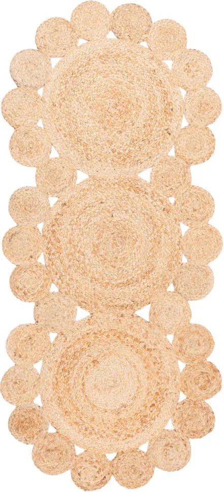 Természetes juta szőnyeg multi áttört bézs 70x130cm