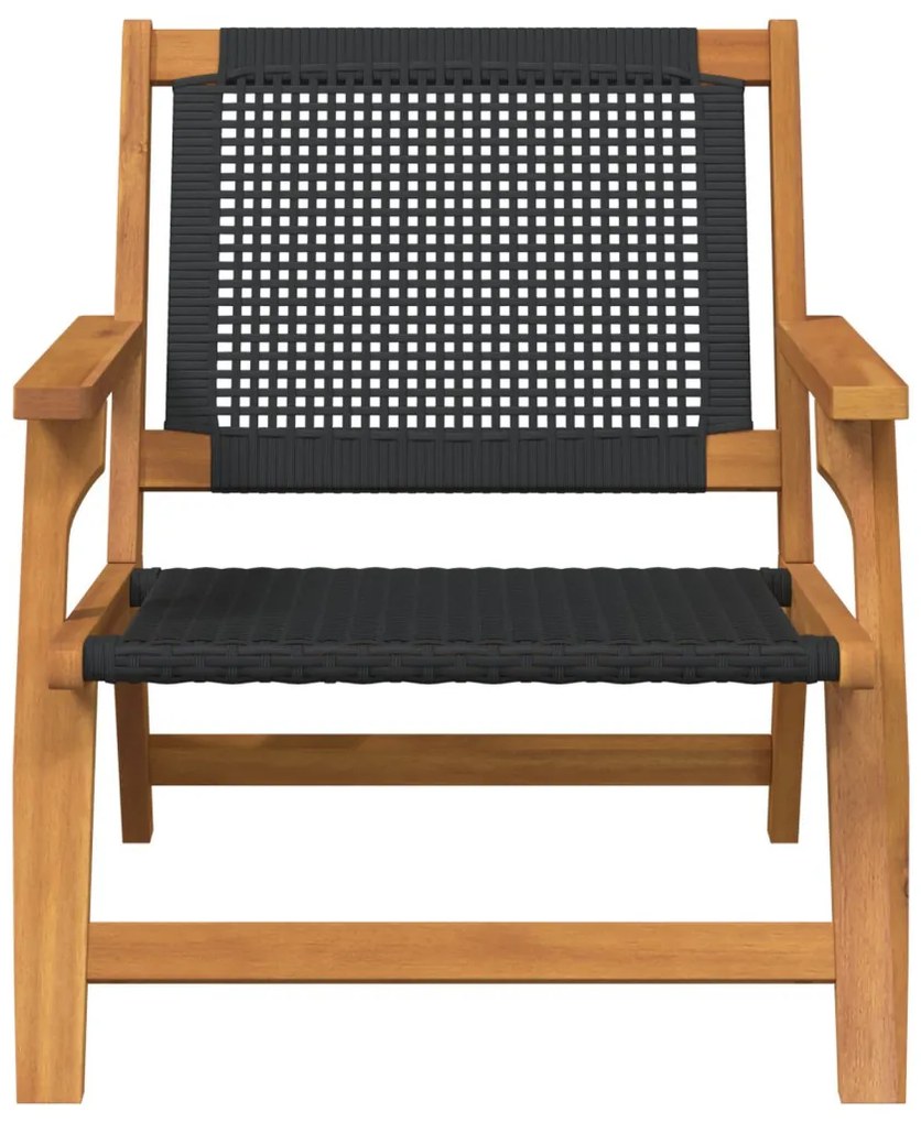 Kerti székek 2 db fekete 76x67x73,5 cm tömör akácfából