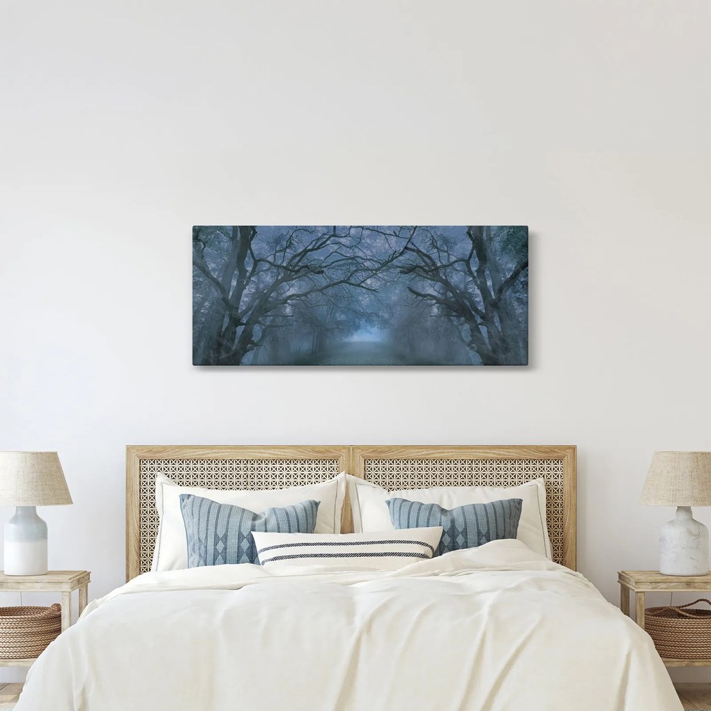 Egy erdő képe a ködben (120x50 cm)