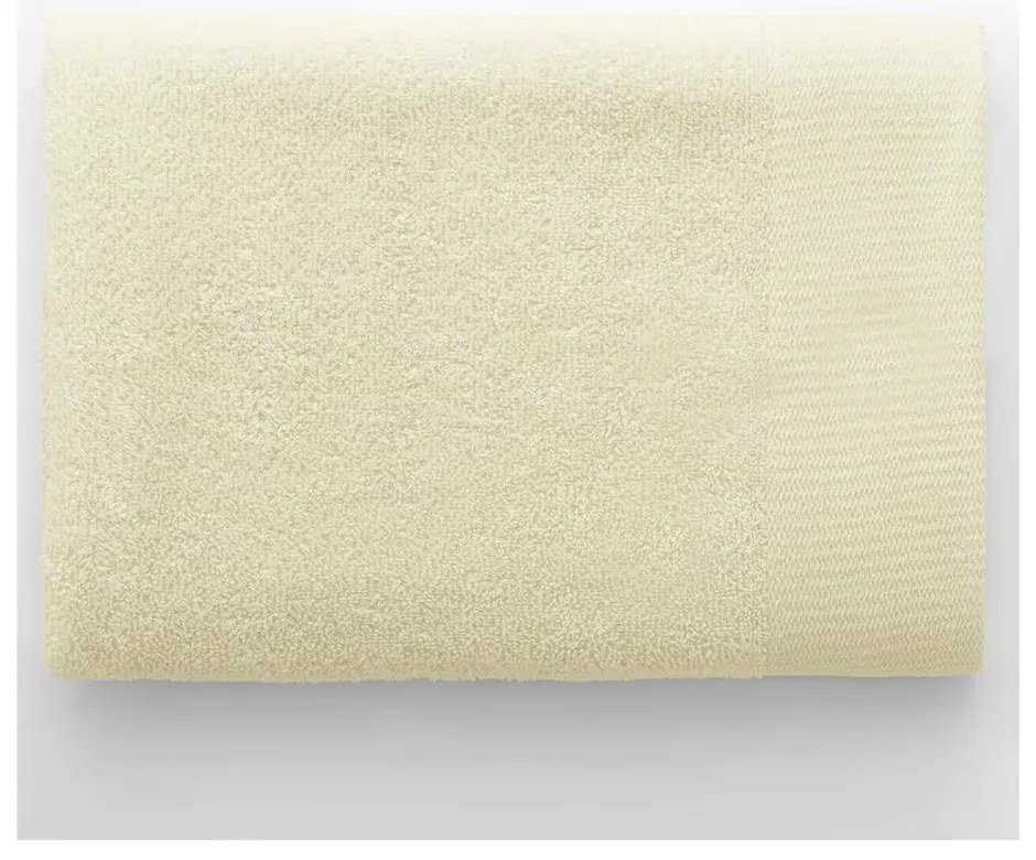 Krémszínű frottír pamut törölköző és fürdőlepedő készlet 4 db-os Amari – Restilo