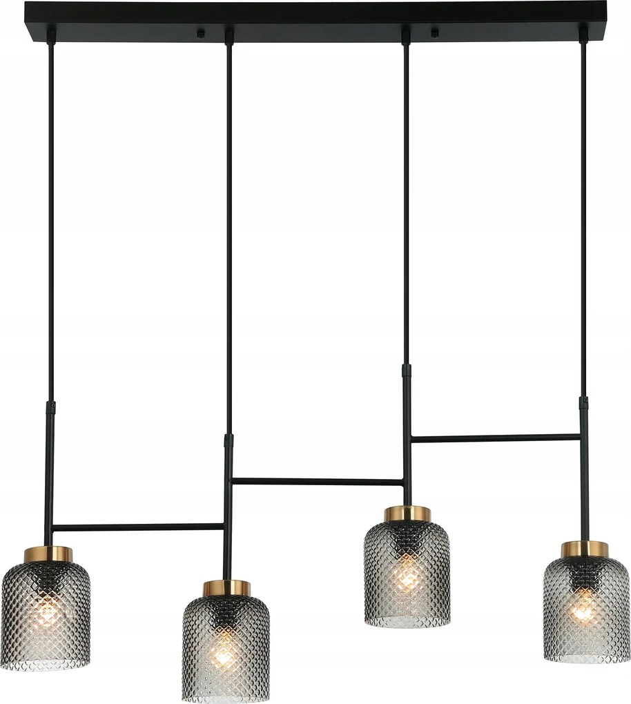 Függő Lámpa Üveg Fekete Szürke Black Grey Fém Nappali Hálószoba Étkező