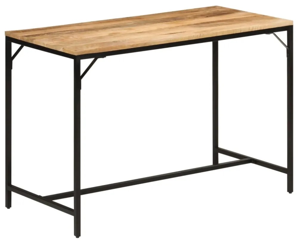 tömör nyers mangófa és vas étkezőasztal 110 x 55 x 75 cm