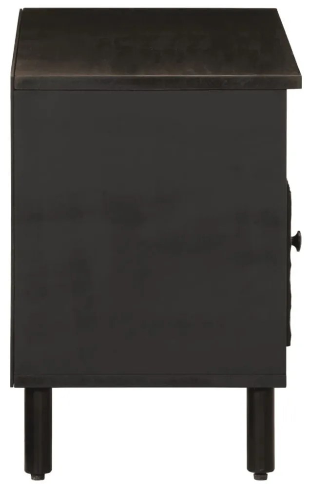 fekete tömör mangófa TV-szekrény 80 x 33 x 46 cm