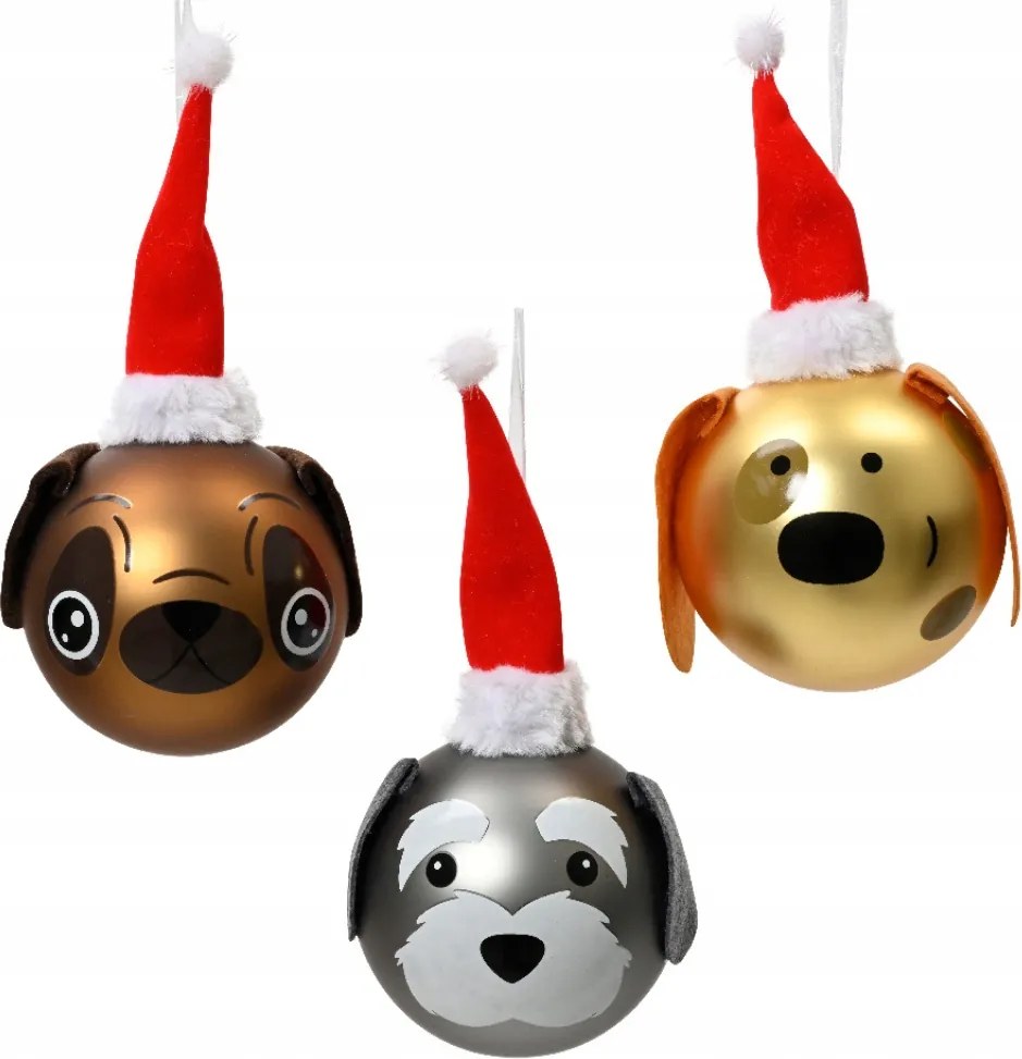 Üveg karácsonyfadísz Mikulás Sapkában Karácsonyfára 8cm