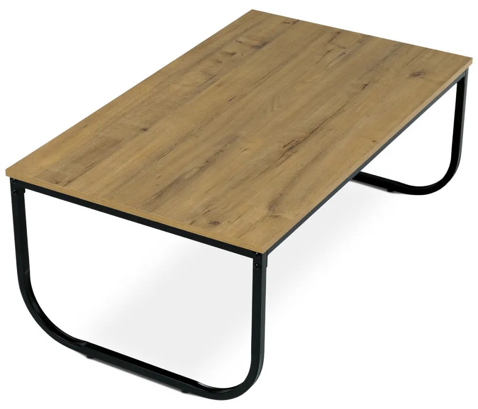 Măsuță De Cafea Culoare Stejar, Picioare De Metal Negre CT-622