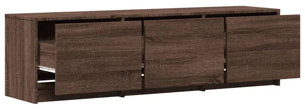 barna tölgy színű szerelt fa LED-es TV-szekrény 140x34x40 cm