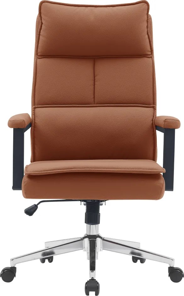 Irodai szék, barna camel ekobőr/króm, KAHIL