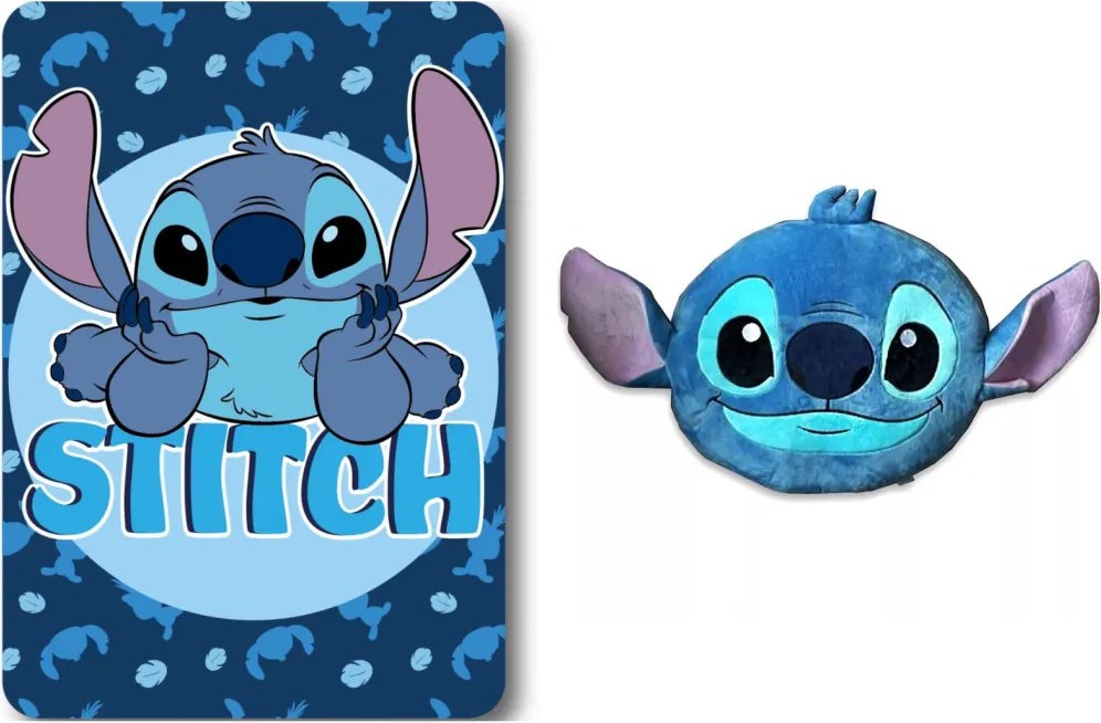 Disney Lilo és Stitch, A csillagkutya Feather Smile polár takaró és forma párna szett