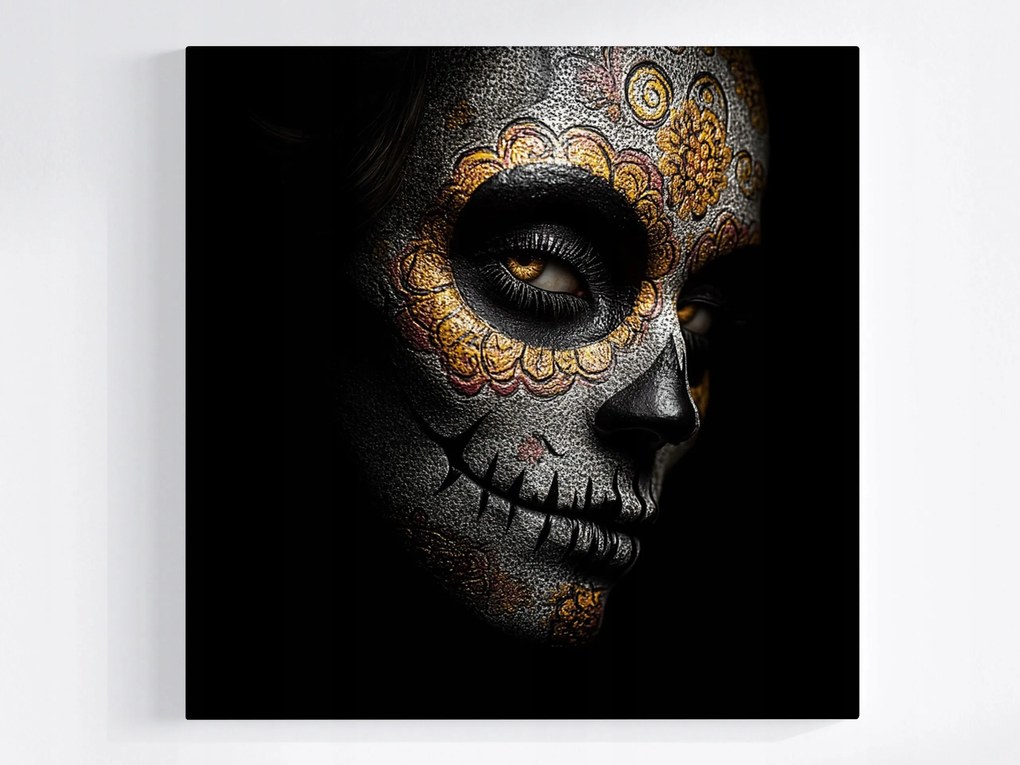 Vászonkép Canvas Portré Arc Mexikó Halottak Ünnepe Koponya 80x80