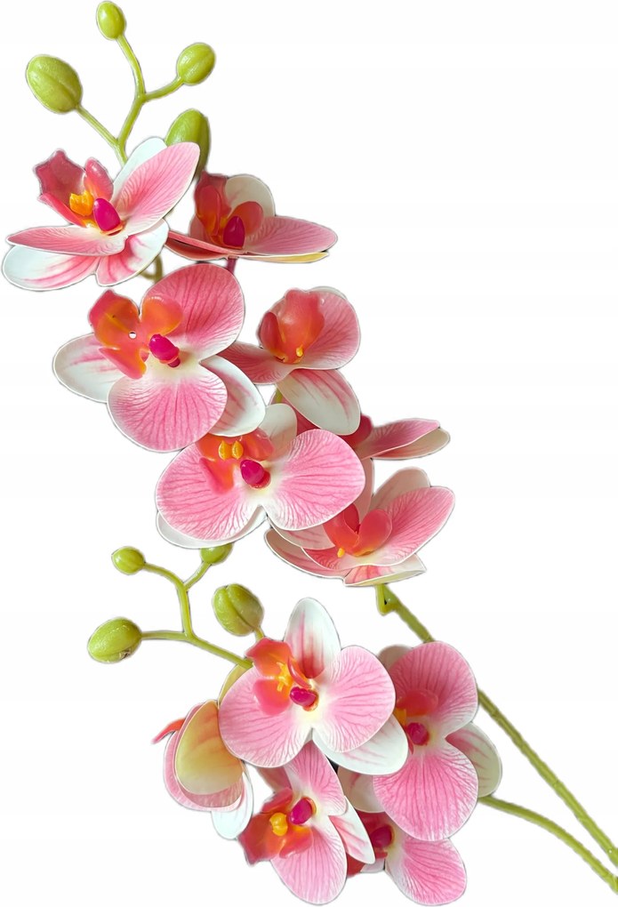 Orchidea ág 2 hajtás művirág 12 fej 58 cm rózsaszín