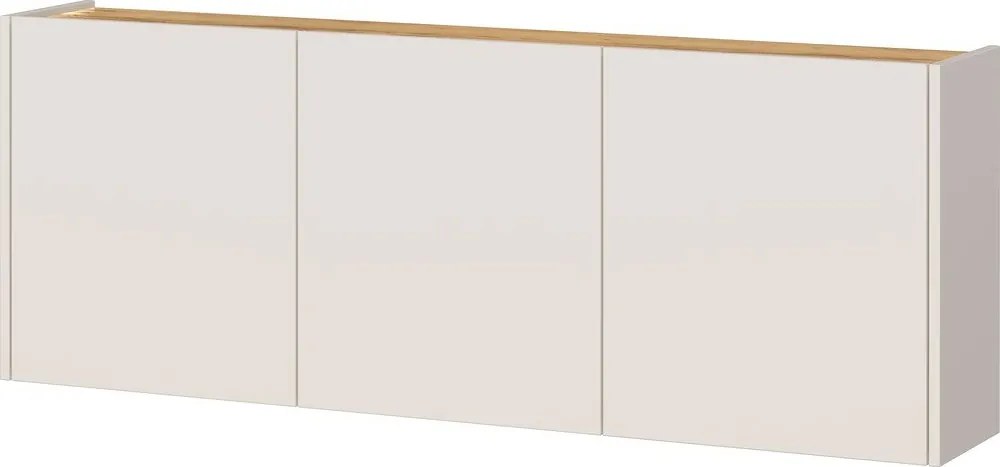 Krémszínű függő szekrény tölgyfa dekorral 138x52x25 cm Libbiano – Germania