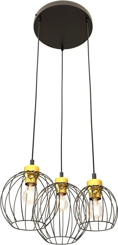 Emibig modern függeszték nando fekete arany emi1368/3prem