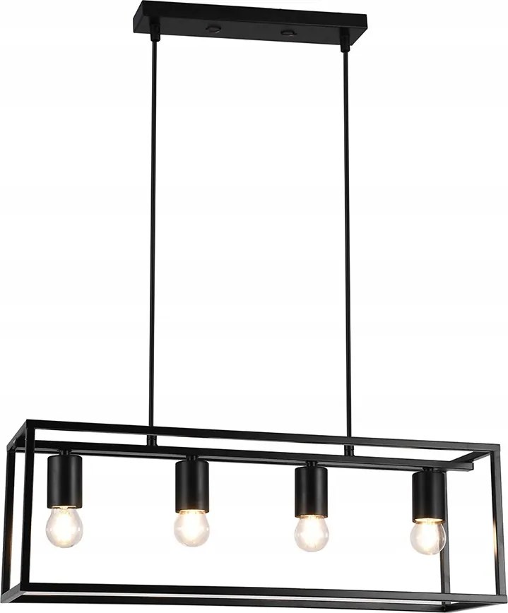 Függő mennyezeti lámpa E27x4 Diu fekete keret Gtv