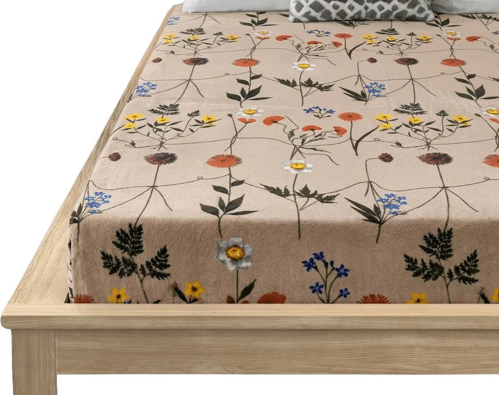Mikroplüss lepedő HERBAR 200x200 cm bézs