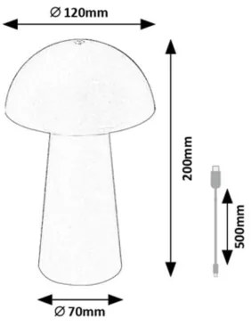 Rabalux 76038 - MIREO kültéri LED-lámpa, érintős fényerőszabályzóval, 1,5 W/5 V, IP44, 1200 mAh, USB, zöld