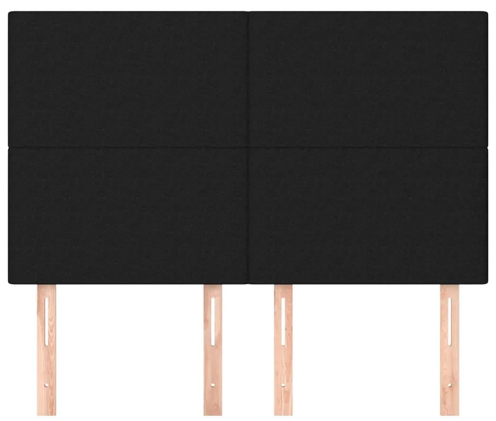 fekete szövet fejtámla 144x5x118/128 cm