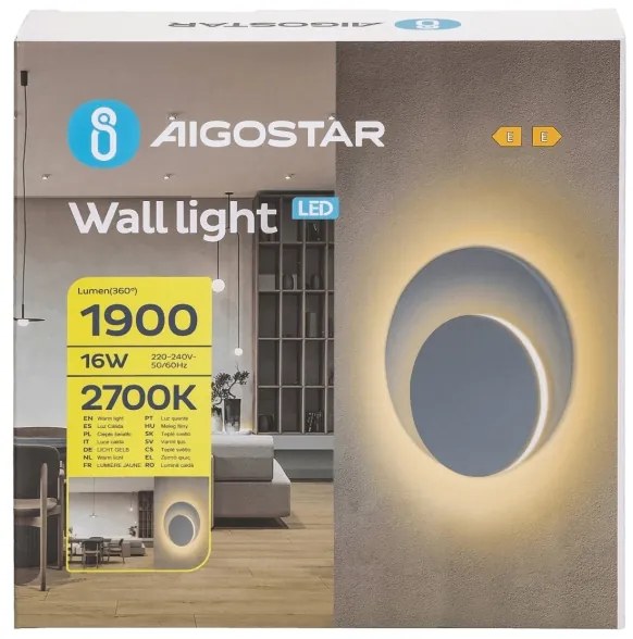 Aigostar - LED fali lámpa LED/16W/230V 2700K fehér