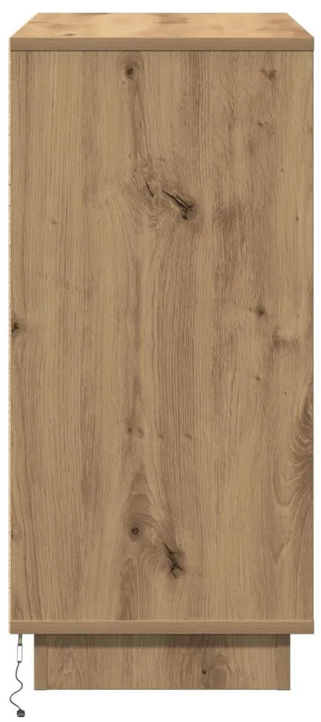 LED-es oldalbordó Artisan tölgy 71x34,5x75 cm Műszaki fa