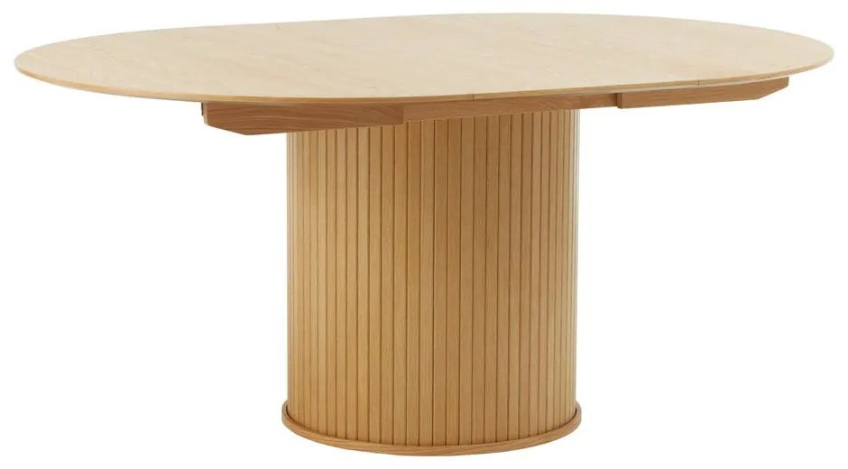 Kerek bővíthető étkezőasztal tölgyfa dekorral ø 120 cm Nola – Unique Furniture