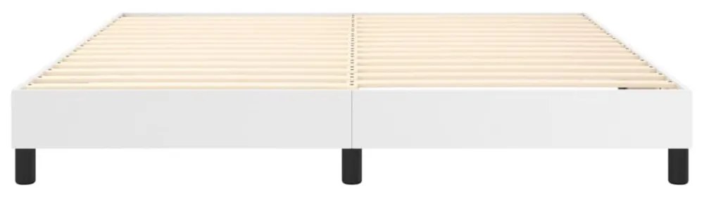 fehér műbőr rugós ágykeret 160x200 cm