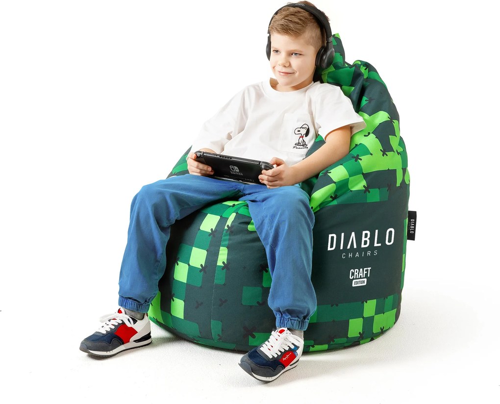 Gyerek puff zöld: Diablo Chairs Craft Edition