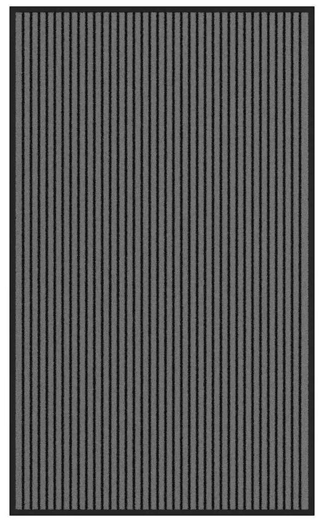 lábtörlő csíkos fekete és szürke 90x150 cm