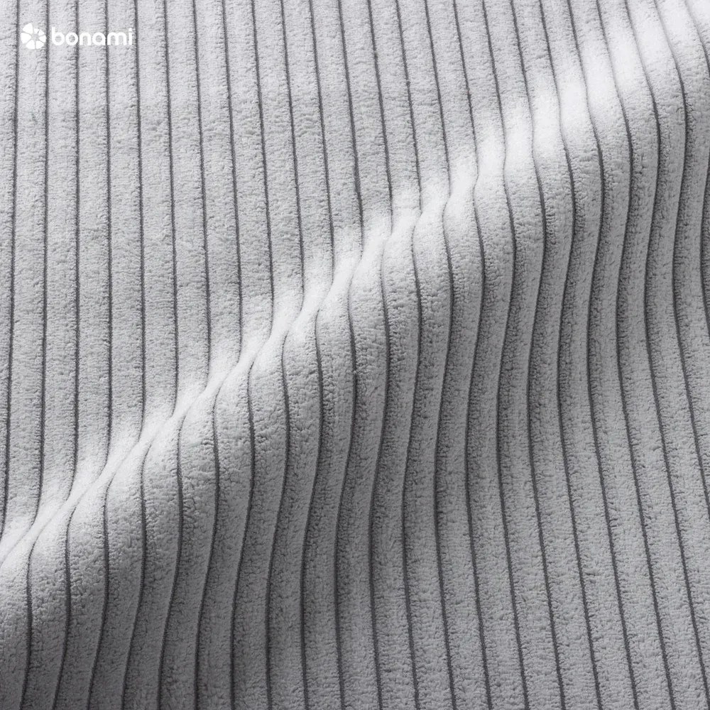 Világosszürke kordbársony kinyitható sarokkanapé (jobb oldali-U alakú) Brave Dave – Miuform