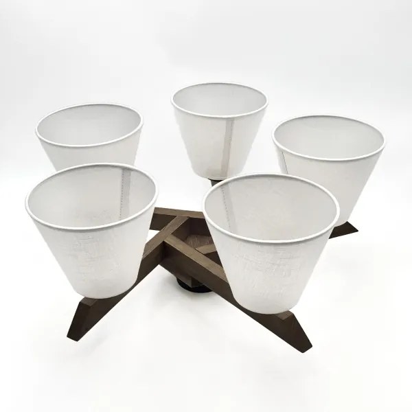 Brilagi - LED mennyezeti lámpa ANTHONY 5xE14/40W/230V diófa/fehér