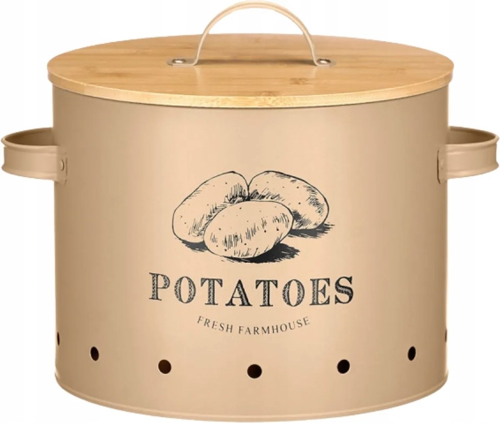 Burgonya tároló bézs bambusz konyhai zöldség fedő