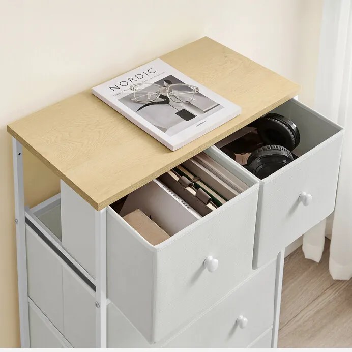 Fehér Fém Komód 56×30×93 cm. AUK-E1051 WT