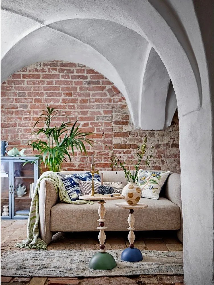 Zöld pamutkeverék takaró 130x155 cm Velva – Bloomingville