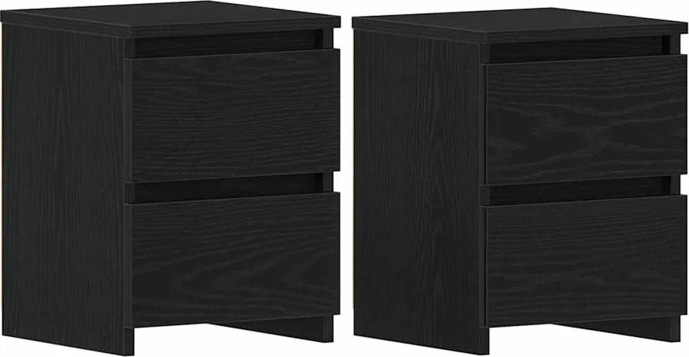 vidaXL Éjjeliszekrény 2 pcs Fekete tölgy 30 x 30 x 40 cm Faanyag
