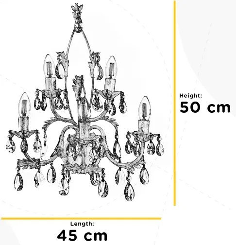 ONLI - Fali lámpa TERESA 5xE14/6W/230V fehér