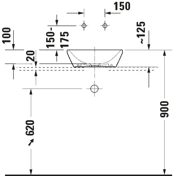 Duravit 2397400070 - D-NEO 40×40 cm ráépíthető mosdó, kerámia/fényes fehér