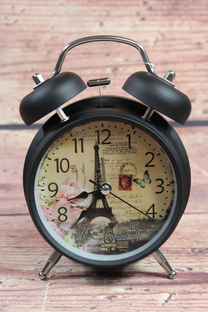 Fekete óra állványon MINTA 3. (m. 17 cm, á. 11,5 cm) - provence