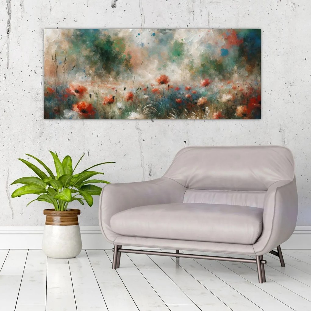 Kép – Pipacsmező absztrakciója (120x50 cm)