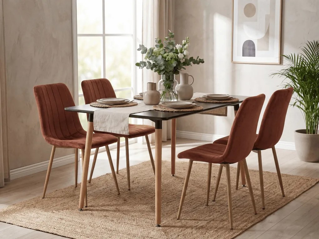 Gesztenyebarna bársonyszék LAVA