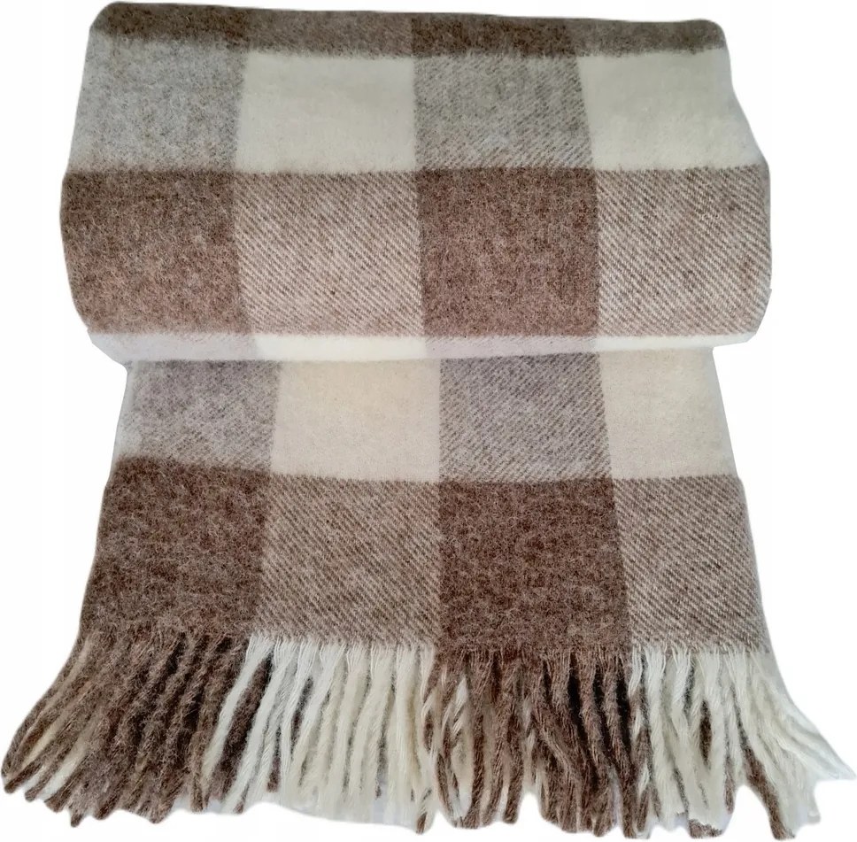 Gyapjú takaró rojtokkal 150x200 új-zélandi gyapjú kockás sakktábla