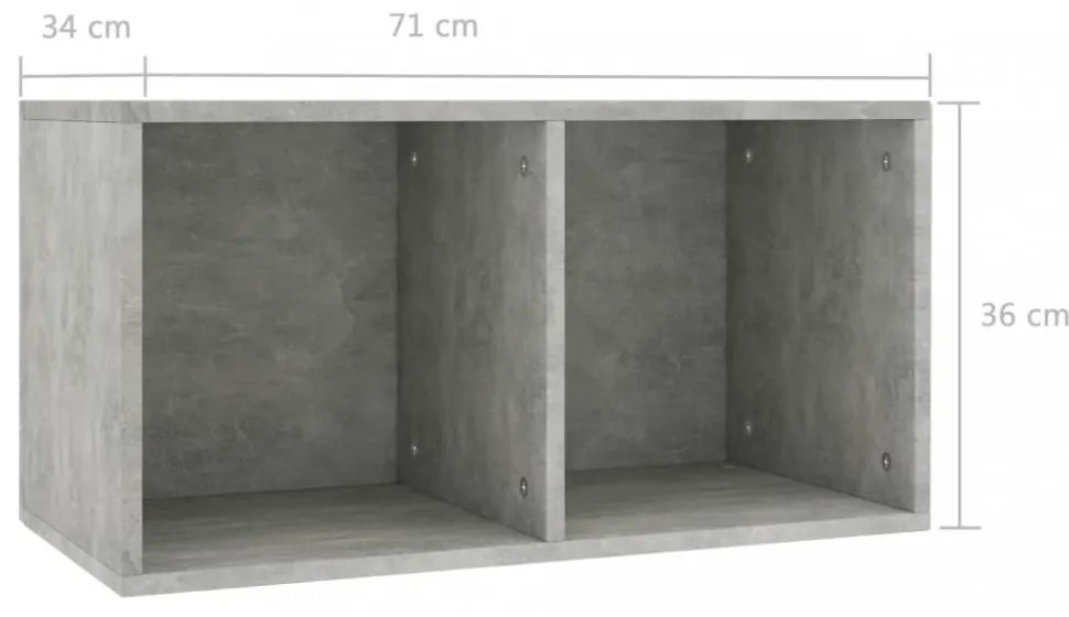 800121 Vinyl Storage Box Concrete Grey 71x34x36 cm Chipboard