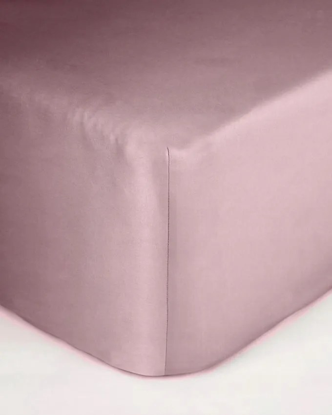 Flamingo pink szatén lepedő gumis 180x200 Maro Home