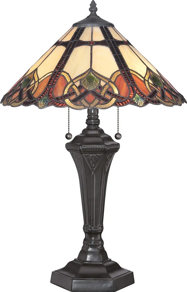 Elstead QZ-CAMBRIDGE-TL Cambridge Tiffany asztali lámpa többszínű 2×E27 IP20
