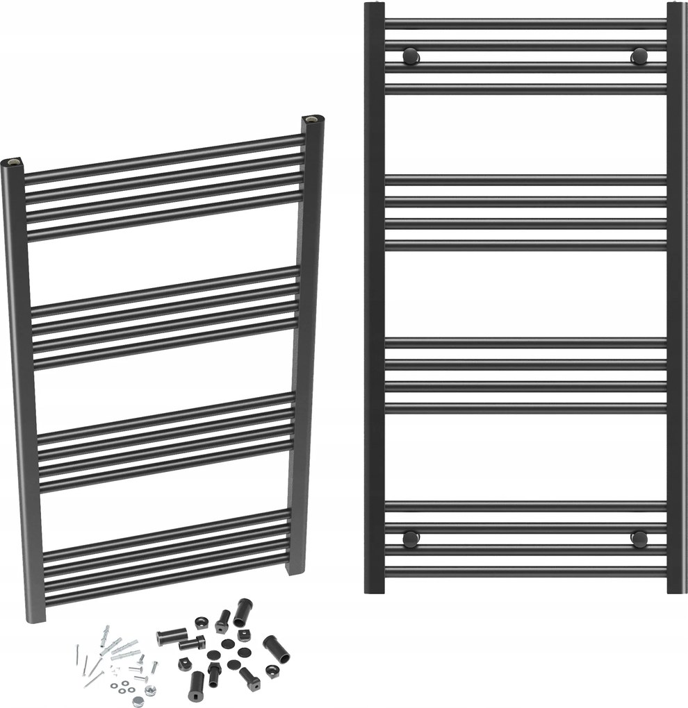 Fürdőszobai Radiátor Fekete Létra Breno 60x120 cm Radiátor Szerelés 180°