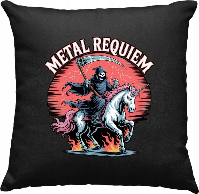 Unikornis párna death metal rock 3 fekete